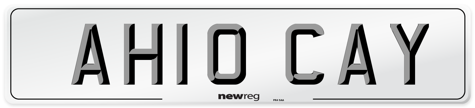 AH10 CAY Number Plate from New Reg